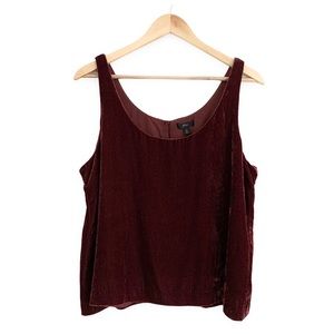 J. Crew Velvet Tank Top Red Size 14